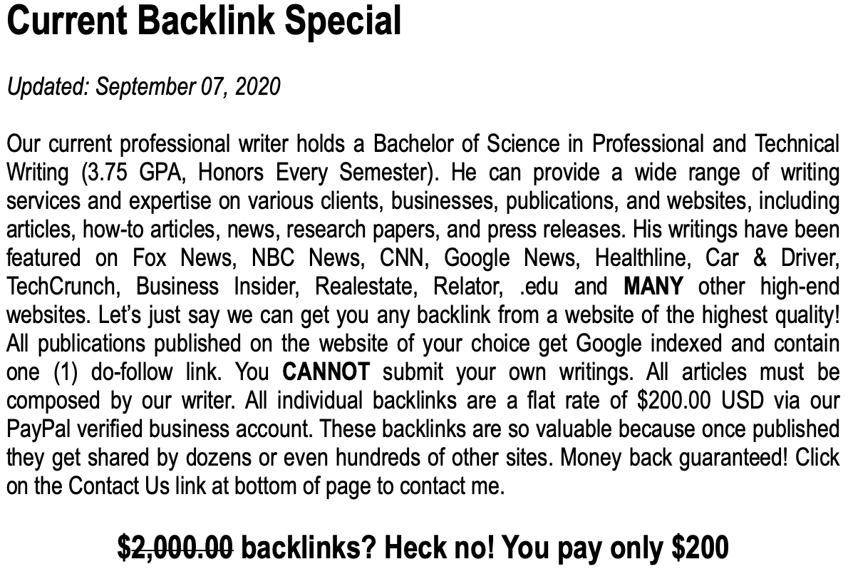 Purchase Backlinks